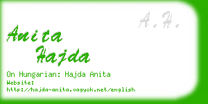 anita hajda business card